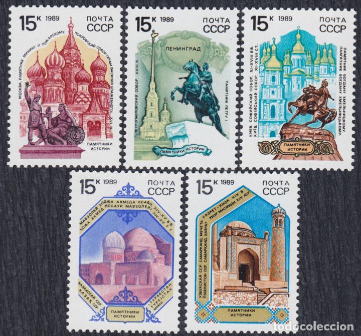 Timbres: &iexcl;&iexcl;OCASI&Oacute;N!! RUSIA URSS 1989 RESTO COLECCI&Oacute;N MNH**Monumentos historicos. 6014-6018