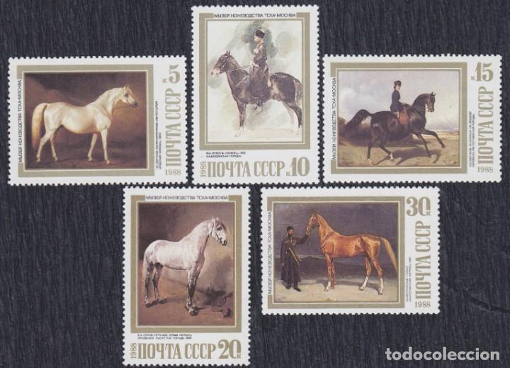 Timbres: &iexcl;&iexcl;OCASI&Oacute;N!! RUSIA URSS 1988 RESTO COLECCI&Oacute;N MNH**Caballos en Pinturas. 5854-5858