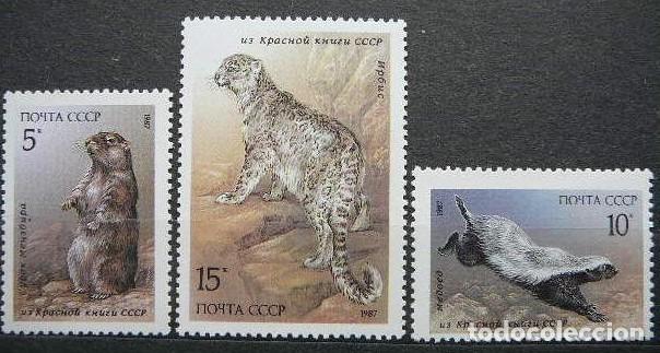 Timbres: &iexcl;&iexcl;OCASI&Oacute;N!! RUSIA URSS 1987 RESTO COLECCI&Oacute;N MNH** Mam&iacute;feros incluidos en el Libro Rojo de la URSS. 5