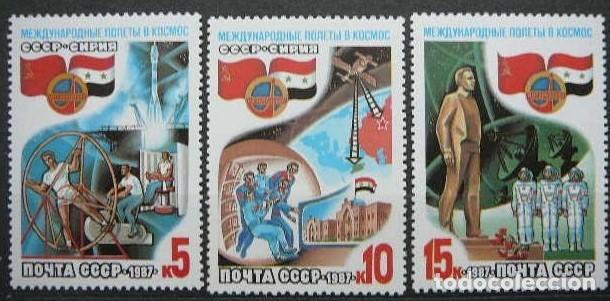 Timbres: &iexcl;&iexcl;OCASI&Oacute;N!! RUSIA URSS 1987 RESTO COLECCI&Oacute;N MNH** Vuelo espacial sovi&eacute;tico-sirio. 5737-5739