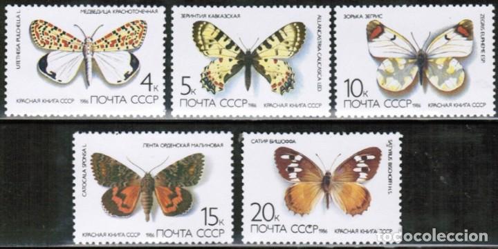 Sellos: &iexcl;&iexcl;OCASI&Oacute;N!! RUSIA URSS 1986 RESTO COLECCI&Oacute;N MNH** Mariposas y polillas. 5584-5588
