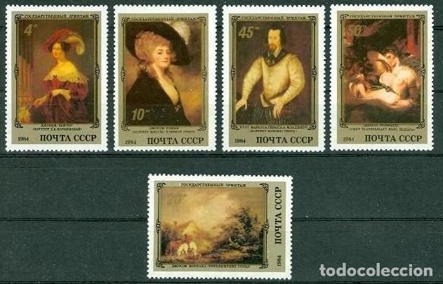 Sellos: &iexcl;&iexcl;OCASI&Oacute;N!! RUSIA URSS 1984 RESTO COLECCI&Oacute;N MNH**Pinturas inglesas en el Hermitage. 5363-5367 3,2
