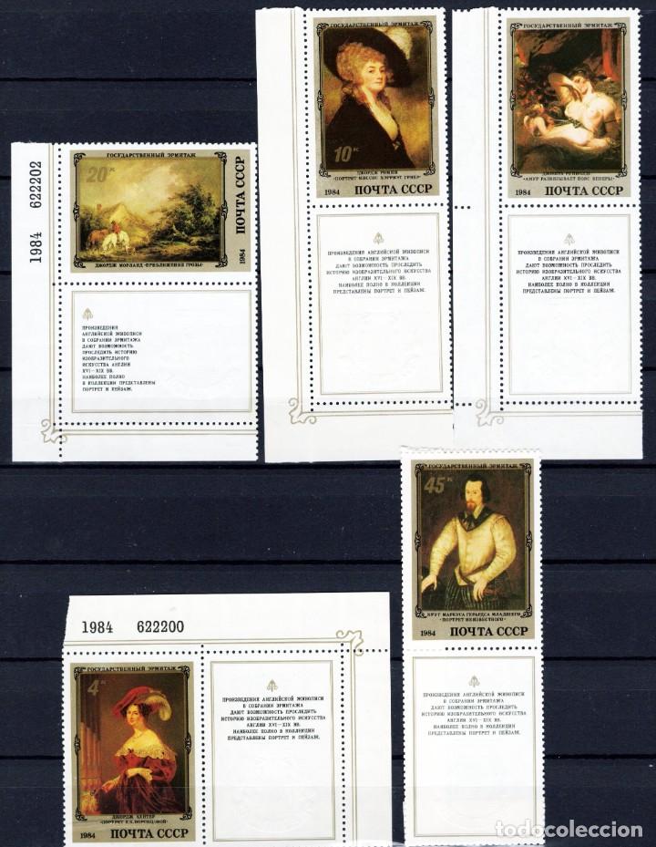 Sellos: &iexcl;&iexcl;OCASI&Oacute;N!! RUSIA URSS 1984 RESTO COLECCI&Oacute;N MNH**Pinturas inglesas en el Hermitage. 5363-5367 3,2