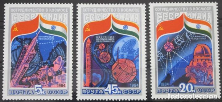Timbres: &iexcl;&iexcl;OCASI&Oacute;N!! RUSIA URSS 1984 RESTO COLECCI&Oacute;N MNH**Vuelo espacial sovi&eacute;tico-indio. 5371-5373