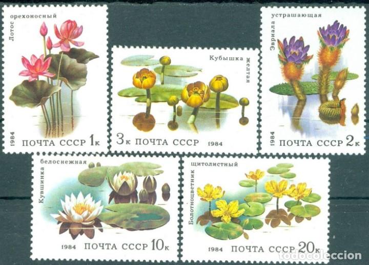 Timbres: &iexcl;&iexcl;OCASI&Oacute;N!! RUSIA URSS 1984 RESTO COLECCI&Oacute;N MNH**Flores Acu&aacute;ticas. 5381-5385