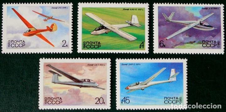 Timbres: &iexcl;&iexcl;OCASI&Oacute;N!! RUSIA URSS 1983 RESTO COLECCI&Oacute;N MNH**Historia de los planeadores sovi&eacute;ticos. 5248-5252