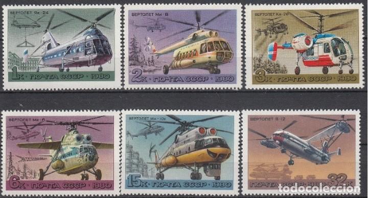 Sellos: &iexcl;&iexcl;OCASI&Oacute;N!! RUSIA URSS 1980 RESTO COLECCI&Oacute;N MNH**Historia de la Construcci&oacute;n de Aeronaves. Helic&oacute;pte