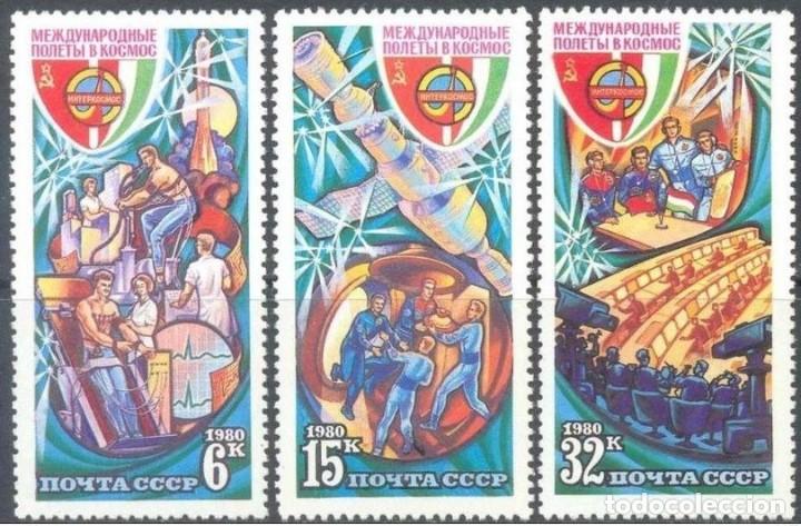 Sellos: &iexcl;&iexcl;OCASI&Oacute;N!! RUSIA URSS 1980 RESTO COLECCI&Oacute;N MNH**Vuelo espacial sovi&eacute;tico-h&uacute;ngaro. 4964-4966
