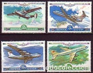 Selos: &iexcl;&iexcl;OCASI&Oacute;N!! RUSIA URSS 1979 RESTO COLECCI&Oacute;N MNH**Historia de los aviones sovi&eacute;ticos. 4843-4846