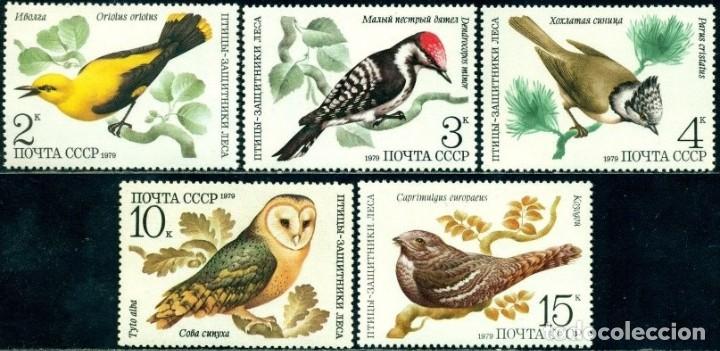 Sellos: &iexcl;&iexcl;OCASI&Oacute;N!! RUSIA URSS 1979 RESTO COLECCI&Oacute;N MNH**FAUNA Aves. 4883-4887