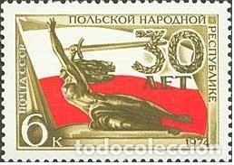 Timbres: &iexcl;&iexcl;OCASI&Oacute;N!! RUSIA URSS 1974 RESTO COLECCI&Oacute;N MNH**30 Aniversario de la Rep&uacute;blica Popular de Polonia.