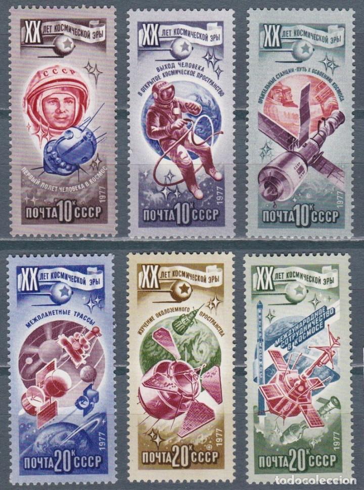 Timbres: &iexcl;&iexcl;OCASI&Oacute;N!! RUSIA URSS 1977 MNH**20 Aniversario de la Exploraci&oacute;n Espacial. 4648-4653