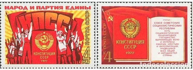 Timbres: &iexcl;&iexcl;OCASI&Oacute;N!! RUSIA URSS 1977 MNH**Nueva Constituci&oacute;n. 4667-4668