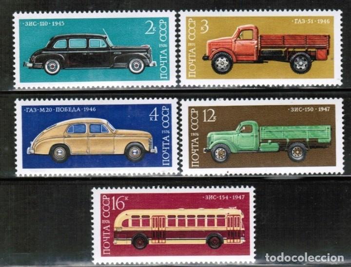 Selos: &iexcl;&iexcl;OCASI&Oacute;N!! RUSIA URSS 1976 MNH**Historia de la industria automotriz sovi&eacute;tica. 4473-4477