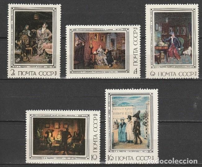 Stamps: &iexcl;&iexcl;OCASI&Oacute;N!! RUSIA URSS 1976 MNH**Pinturas de PA Fedotov. 4487-4491
