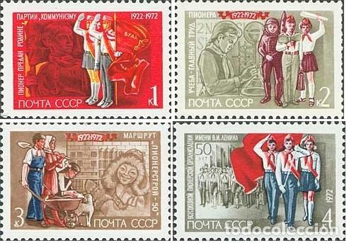 Timbres: &iexcl;&iexcl;OCASI&Oacute;N!! RUSIA URSS 1972 MNH**50 Aniversario de la Organizaci&oacute;n Pionera. 4003-4006