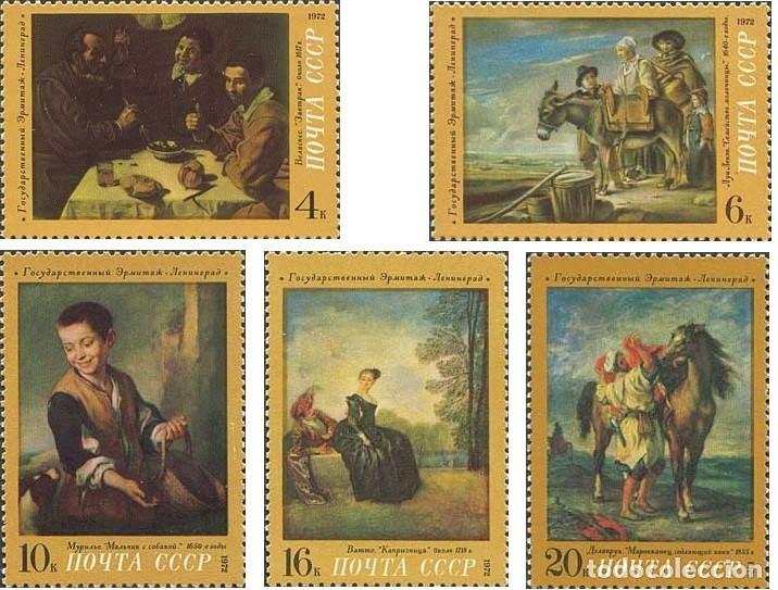 Timbres: &iexcl;&iexcl;OCASI&Oacute;N!! RUSIA URSS 1972 MNH**Pinturas extranjeras en museos sovi&eacute;ticos. 4036-4040