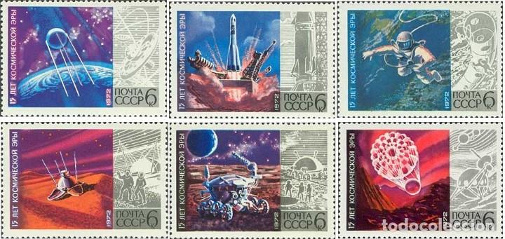 Timbres: &iexcl;&iexcl;OCASI&Oacute;N!! RUSIA URSS 1972 MNH** 15 Aniversario de la &rdquo;Era C&oacute;smica&rdquo;. 4042-4047
