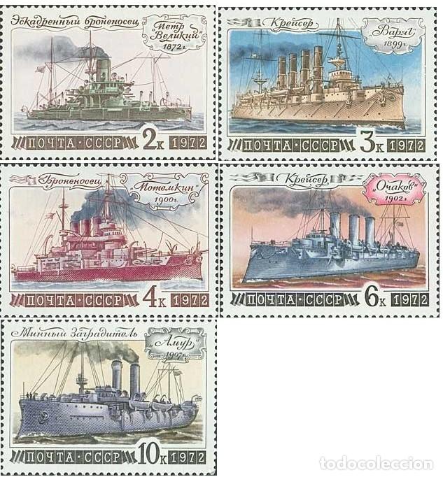 Timbres: &iexcl;&iexcl;OCASI&Oacute;N!! RUSIA URSS 1972 MNH** Historia de la Armada Rusa. 4064-4068