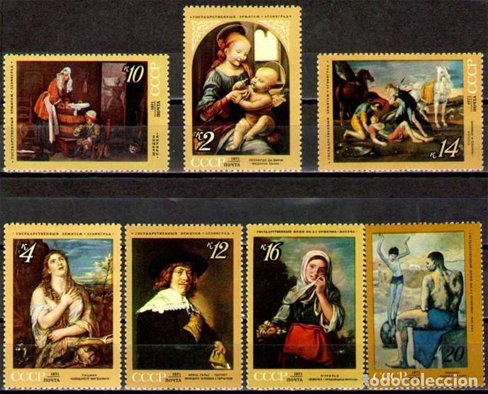 Stamps: &iexcl;&iexcl;OCASI&Oacute;N!! RUSIA URSS 1971 MNH** Pinturas extranjeras en museos rusos. 3898-3904