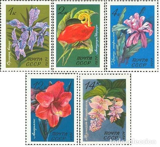 Briefmarken: &iexcl;&iexcl;OCASI&Oacute;N!! RUSIA URSS 1971 MNH** Flores tropicales. 3956-3960