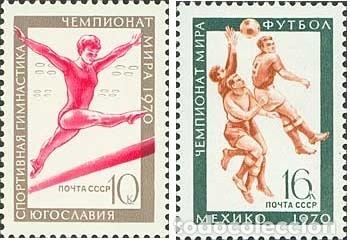 Briefmarken: &iexcl;&iexcl;OCASI&Oacute;N!! RUSIA URSS 1970 MNH** Campeonato Mundial de F&uacute;tbol y Gimnasia. 3771-3772