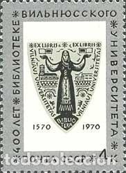 Briefmarken: &iexcl;&iexcl;OCASI&Oacute;N!! RUSIA URSS 1970 MNH**400 Aniversario de la Biblioteca de la Universidad de Vilnius. 3798