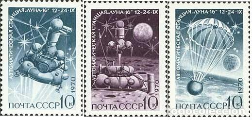 Briefmarken: &iexcl;&iexcl;OCASI&Oacute;N!! RUSIA URSS 1970 MNH** Estaci&oacute;n autom&aacute;tica sovi&eacute;tica &rdquo;Luna-16&rdquo;. 3838-3840