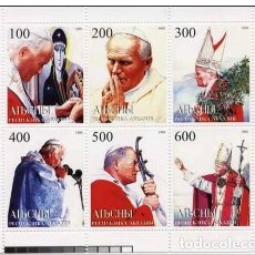 Sellos: ABKHAZIA 2000 SHEET MNH POPE JOHN PAUL II PAPE JEAN PAUL II PAPA JUAN PABLO II. Lote 365604406