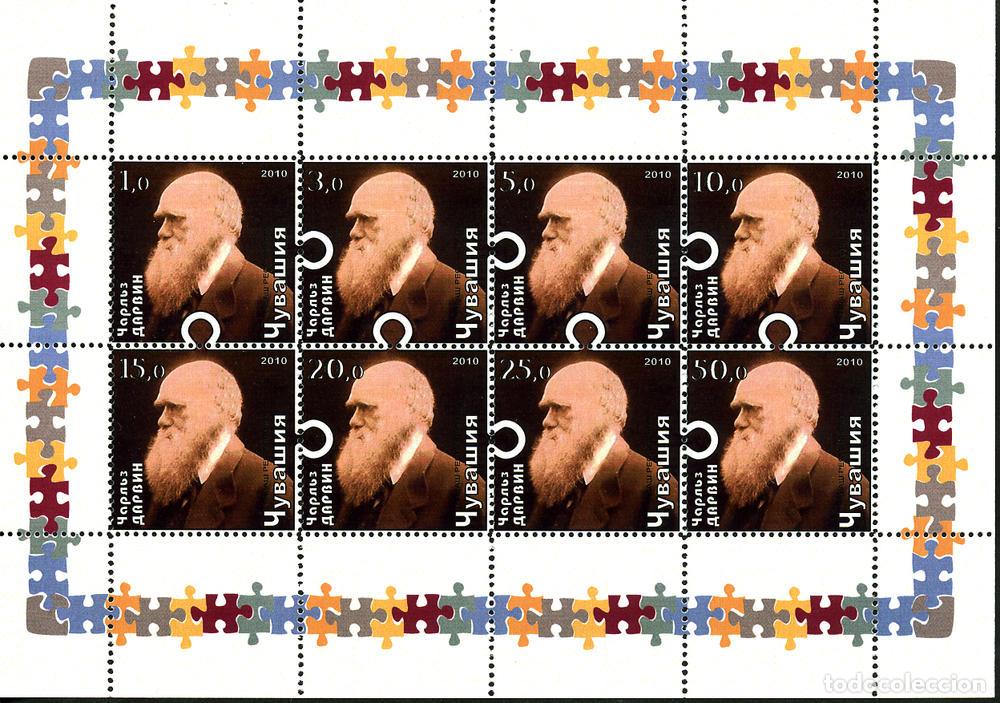 Sellos: CHUVASHIA 2010 SHEET MNH CHARLES DARWIN - Foto 1