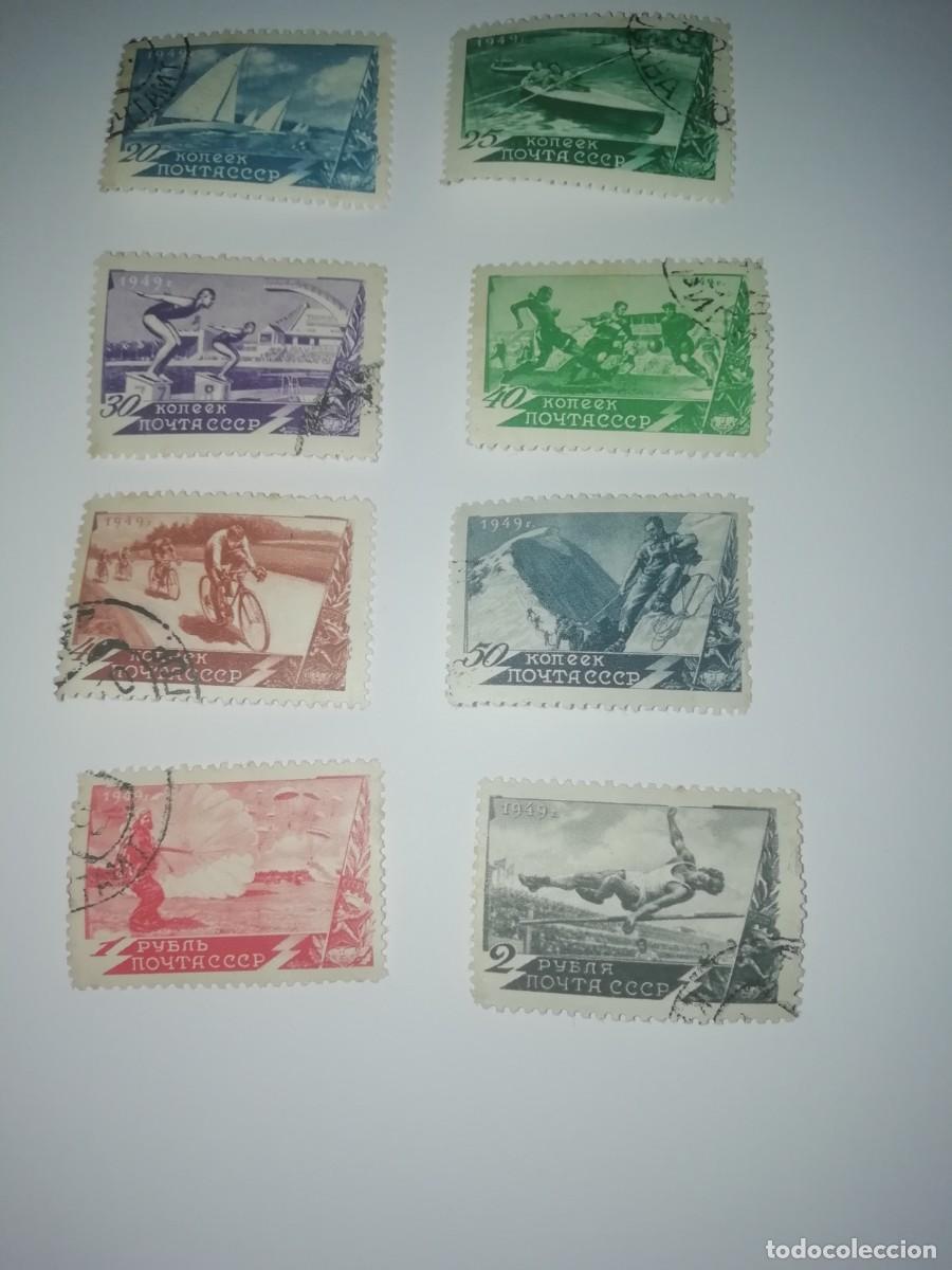 Sellos: 8 sellos union sovietica 1949 con matasellos y sin charnelas