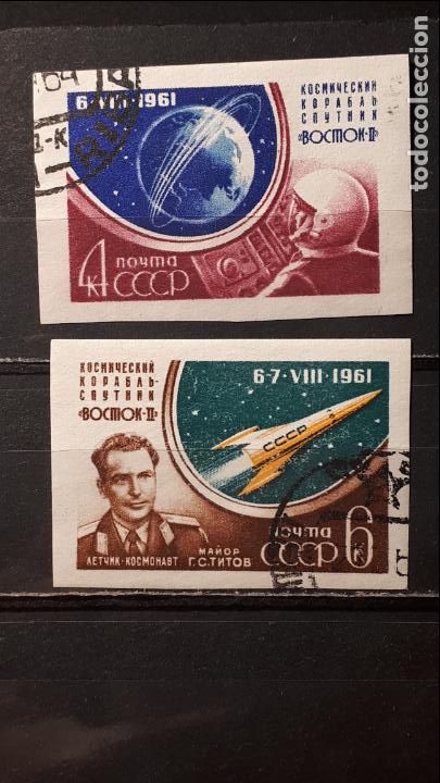 Sellos: RUSIA. A&ntilde;o.- 1961. Yvert 2452a/3a.&deg;. S.D. - Foto 1