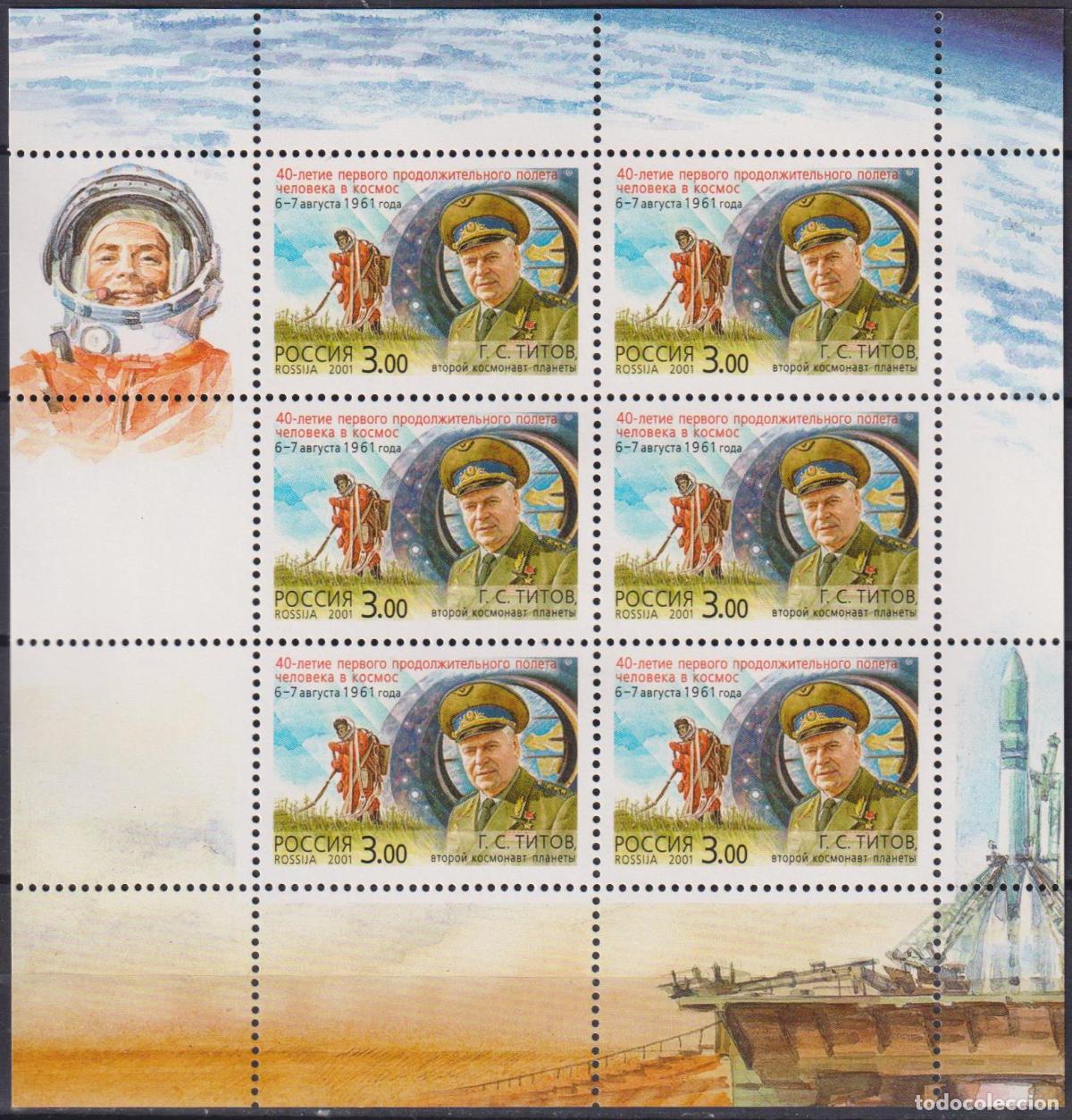 Sellos: Rusia 2001 Espacio MNH - Foto 1