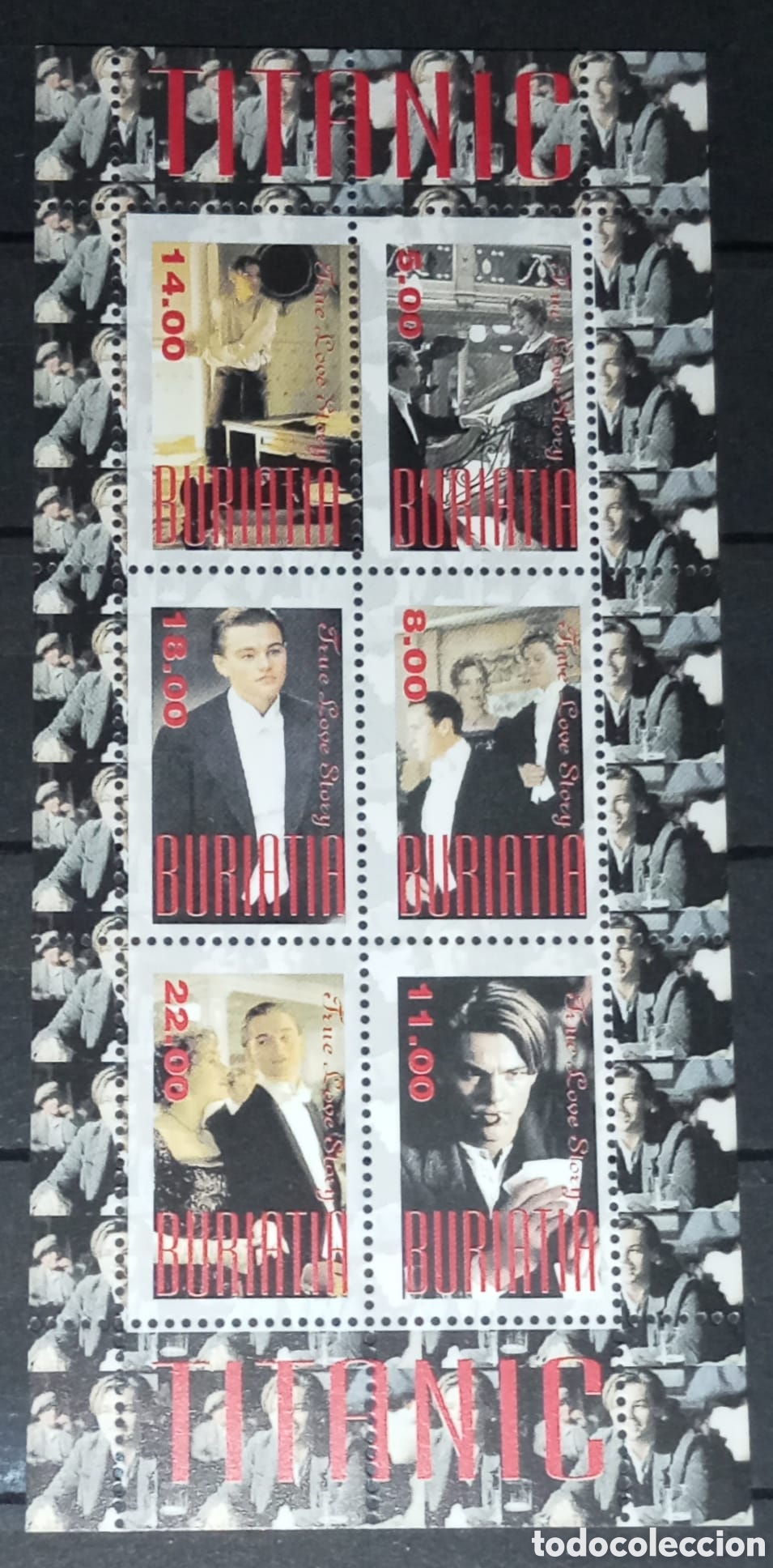 Timbres: BURIATIA 1998 SHEET MNH TITANIC CINE CINEMA ACTORES ACTORS ACTRICES ACTRESSES