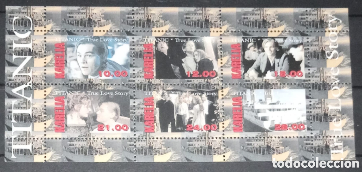 Timbres: KARELIA 1998 SHEET MNH TITANIC BARCOS SHIPS BOATS BATEAUX CINE CINEMA ACTORES ACTRICES ACTRESSES