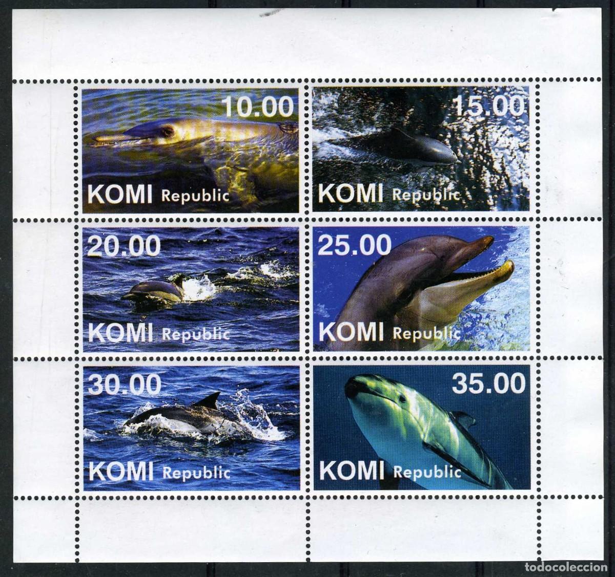 Selos: KOMI 1998 SHEET MNH FAUNA MARINA MAMIFEROS DOLPHINS DAUPHINS DELFINES DELFINEN MARINE LIFE