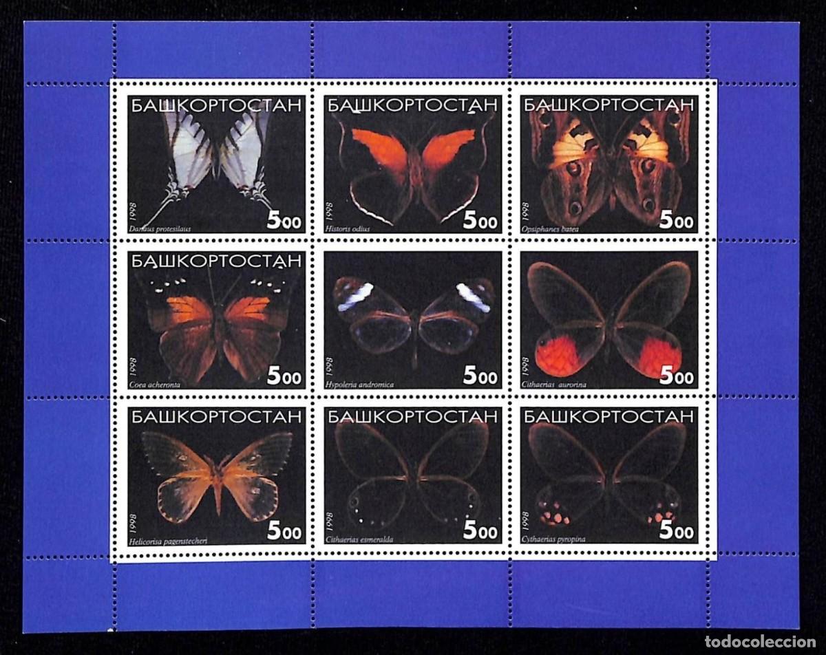 Selos: BASHKIRIA 1998 SHEET MNH BUTTERFLIES PAPILLONS SCHMETTERLINGEN MARIPOSAS BORBOLETAS FARFALLE