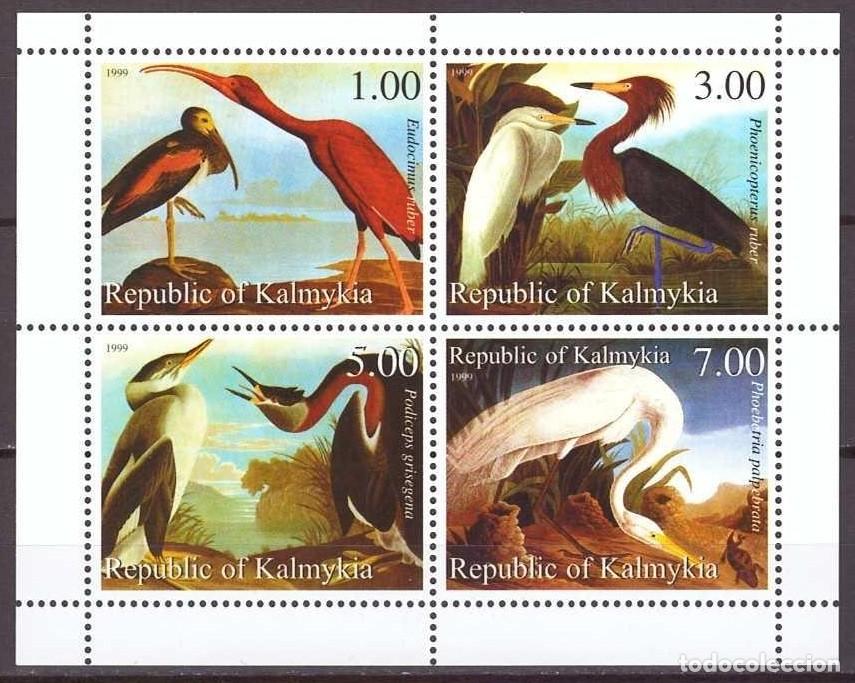 Timbres: KALMYKIA 1999 SHEET MNH FAUNA AVES BIRDS PAJAROS OISEAUX UCCELLI PASSAROS VOGELS