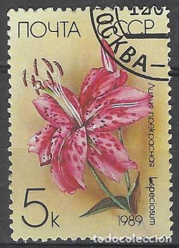 Sellos: UNI&Oacute;N SOVI&Eacute;TICA 1989 - FLORA - USADO - Foto 1