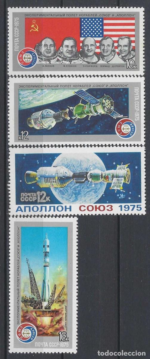 Sellos: UNI&Oacute;N SOVI&Eacute;TICA 1975 - VUELO ESPACIAL CONJUNTO USA-URSS &rdquo;SOYUZ-19 Y APOLLO&rdquo;, S.COMPLETA - MNH**