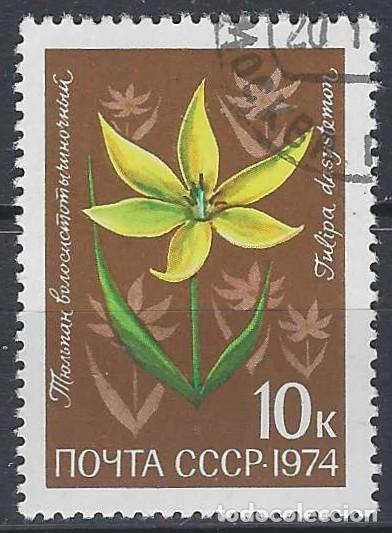 Sellos: UNI&Oacute;N SOVI&Eacute;TICA 1974 - FLORES - USADO