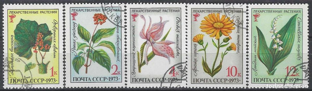 Sellos: UNI&Oacute;N SOVI&Eacute;TICA 1973 - PLANTAS MEDICINALES, S.COMPLETA - USADOS