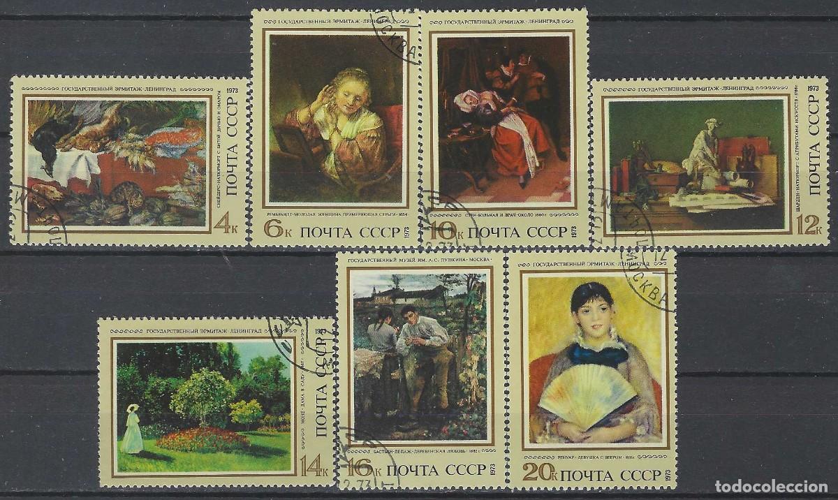 Sellos: UNI&Oacute;N SOVI&Eacute;TICA 1973 - PINTURA EXTRANJERA EN LOS MUSEOS SOVI&Eacute;TICOS, S.COMPLETA - USADOS