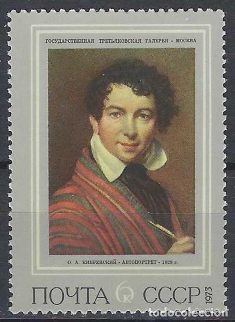 Sellos: UNI&Oacute;N SOVI&Eacute;TICA 1973 - PINTURA &rdquo;AUTORRETRATO&rdquo; DE KIPRENSKY - MNH**