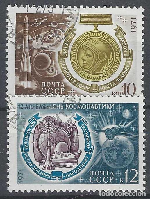 Sellos: UNI&Oacute;N SOVI&Eacute;TICA 1971 - D&Iacute;A DE LA COSMON&Aacute;UTICA, S.COMPLETA - USADOS
