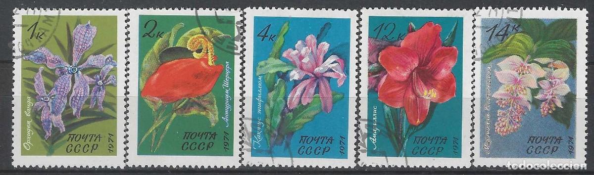 Sellos: UNI&Oacute;N SOVI&Eacute;TICA 1971 - FLORES TROPICALES, S.COMPLETA - USADOS