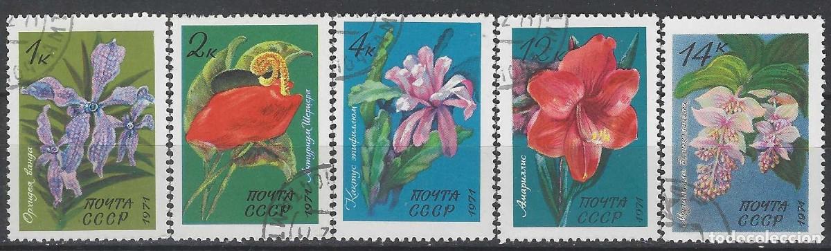 Sellos: UNI&Oacute;N SOVI&Eacute;TICA 1971 - FLORES TROPICALES, S.COMPLETA - USADOS