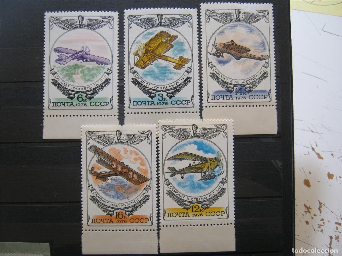 Sellos: RUSIA AVIONES 1976 SERIE YVERT 4308/4312 MNH** SIN CHARNELA LUJO.