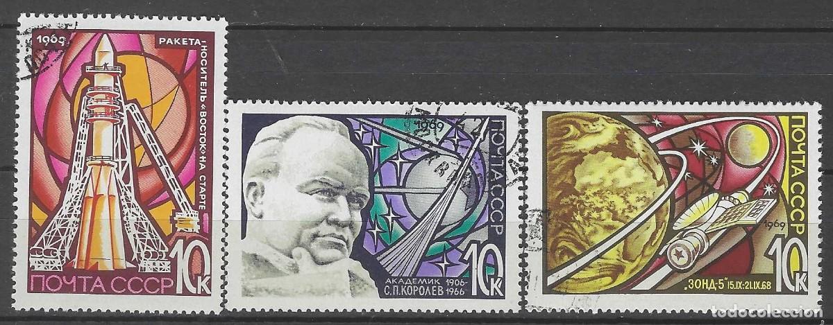 Sellos: UNI&Oacute;N SOVI&Eacute;TICA 1969 - D&Iacute;A DE LA COSMON&Aacute;UTICA, S.COMPLETA - USADOS
