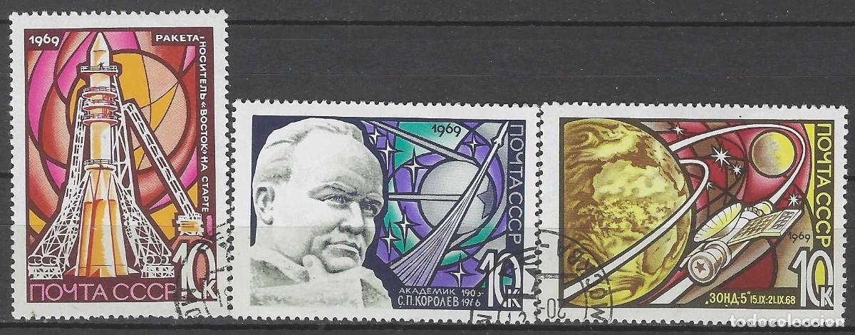 Sellos: UNI&Oacute;N SOVI&Eacute;TICA 1969 - D&Iacute;A DE LA COSMON&Aacute;UTICA, S.COMPLETA - USADOS